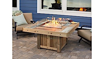 Outdoor GreatRoom Vintage Square Gas Fire Pit Table | VNG-2424BRN