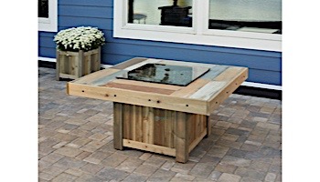 Outdoor GreatRoom Vintage Square Gas Fire Pit Table | VNG-2424BRN