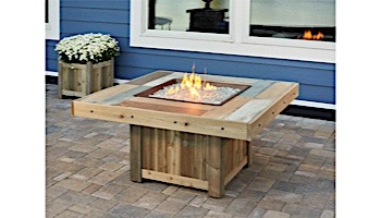 Outdoor GreatRoom Vintage Square Gas Fire Pit Table | VNG-2424BRN