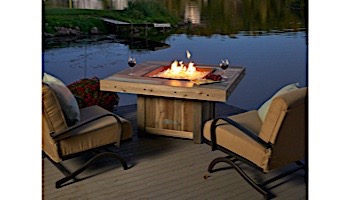 Outdoor GreatRoom Vintage Square Gas Fire Pit Table | VNG-2424BRN