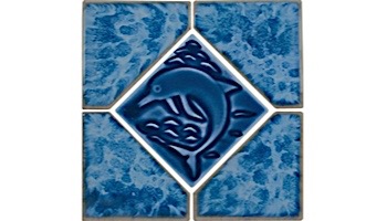 National Pool Tile Tropics Series Dolphin  | Aqua | TRO-AQUA DOL