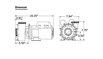 Gecko AquaFlo FloMaster XP2 | 48-Frame 115V 1.5 HP 1.0 OPHP 2-Speed | 06610006-2040