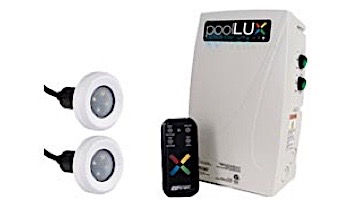 SR Smith poolLUX Plus2 Multi-Zone Wireless Lighting Control System with Remote | 120 Watt 120V Transformer | Includes 2 Treo Light Kit | 2TR-PLX-PL2