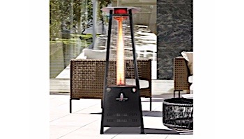 Lava Heat Italia Capri A-Line Commercial Patio Heater | Triangular 6-Foot | Hammered Black Natural Gas | AL6MGBL