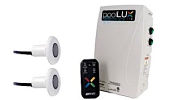 SR Smith poolLUX Plus2 Multi-Zone Wireless Lighting Control System with Remote | 120 Watt 120V Transformer | Includes 2 Kelo Light Kit | 2KE-PLX-PL2