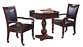 Hathaway Fortress Chess, Checkers & Backgammon Pedestal Game Table & Chairs Set | Mahogany | NG2995 BG2995