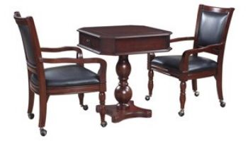 Hathaway Fortress 28-In Chess 3-in-1 Pedestal Game Table Set with Chairs | Mahogany | NG2995 BG2995