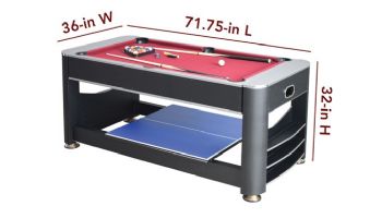 Hathaway Triple Threat 6-Ft. Air Hockey 3-in-1 Rotating Multi-Game Table and Cabinet | NG5001 BG5001