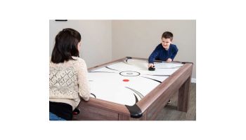 Hathaway Driftwood 7-Foot Air Hockey Table Tennis Combo Set with Benches | NG1137H BG1137H