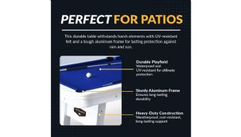 Hathaway Alpine 8-Ft. Outdoor Pool Table | White with Blue Felt | BG3147
