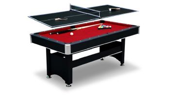 Hathaway Spartan 6-Ft. Pool Table with Table Tennis Top | Black with Red Felt | NG5031 BG50310