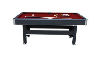 Hathaway Spartan 6-Ft. Pool Table with Table Tennis Top | Black with Red Felt | NG5031 BG50310