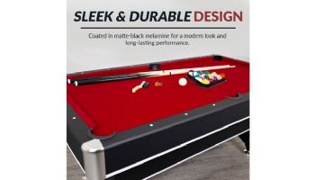 Hathaway Spartan 6-Ft. Pool Table with Table Tennis Top | Black with Red Felt | NG5031 BG50310