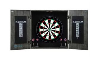 Hathaway Drifter Solid Wood Dartboard and Cabinet Set | Rustic Oak | BG1046-RUO