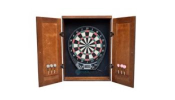 Hathaway Brookline Electronic Dartboard Cabinet Set | Walnut | NG5004 BG5004