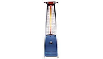 Lava Heat Italia© Lava Lite A-Line Commercial Patio Heater | Triangular 8-Foot | Stainless Steel with Venetian Blue Colorways Panel Natural Gas | AL8MGS ME-429