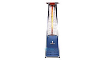 Lava Heat Italia© Lava Lite A-Line Commercial Patio Heater | Triangular 8-Foot | Stainless Steel with Venetian Blue Colorways Panel Natural Gas | AL8MGS ME-429