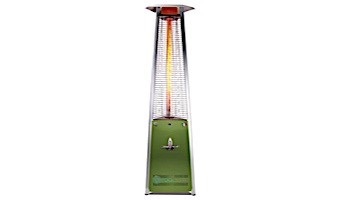 Lava Heat Italia© Lava Lite A-Line Commercial Patio Heater | Triangular 8-Foot | Stainless Steel with Green Apple Colorways Panel Natural Gas | AL8MGS ME-706