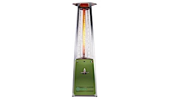 Lava Heat Italia Lava Lite A-Line Commercial Patio Heater | Triangular 8-Foot | Stainless Steel with Green Apple Colorways Panel Natural Gas | AL8MGS ME-706