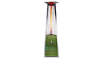 Lava Heat Italia© Lava Lite A-Line Commercial Patio Heater | Triangular 8-Foot | Stainless Steel with Green Apple Colorways Panel Natural Gas | AL8MGS ME-706