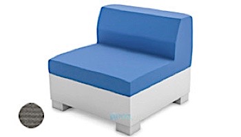 Ledge Lounger Affinity Collection Sectional | Middle Piece White Base | Mediterranean Blue Standard Fabric Cushion | LL-AF-S-M-SET-W-STD-4652