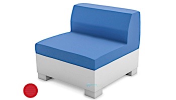 Ledge Lounger Affinity Collection Sectional | Middle Piece White Base | Jockey Red Premium 1 Fabric Cushion | LL-AF-S-M-SET-W-P1-4603