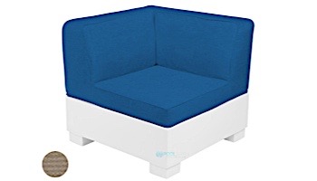 Ledge Lounger Affinity Collection Sectional | Corner Piece White Base | Taupe Standard Fabric Cushion | LL-AF-S-C-SET-W-STD-4648