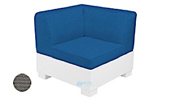 Ledge Lounger Affinity Collection Sectional | Corner Piece White Base | Mediterranean Blue Standard Fabric Cushion | LL-AF-S-C-SET-W-STD-4652