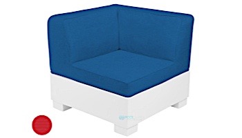 Ledge Lounger Affinity Collection Sectional | Corner Piece White Base | Jockey Red Premium 1 Fabric Cushion | LL-AF-S-C-SET-W-P1-4603
