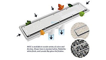 A&A AVSC Single Suction Standard Top Channel Drain | White | 571840 | 285001