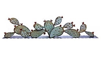 Desert Steel Prickly Pear Mantle Piece Sculpture | 403-020