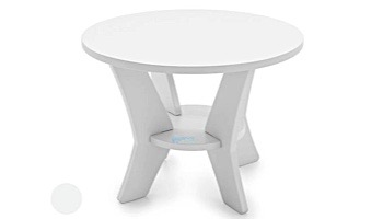 Ledge Lounger Mainstay Collection Round Outdoor Side Table | White | LL-MS-ST-RD-WH