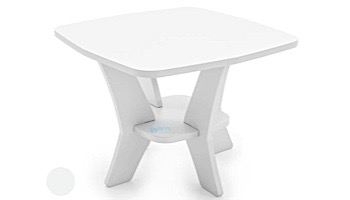 Ledge Lounger Mainstay Collection Square Outdoor Side Table | White | LL-MS-ST-SQ-WH
