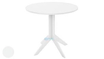 Ledge Lounger Mainstay Collection 26" Round Outdoor Bistro Table | White | LL-MS-BT-26RD-WH