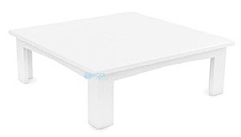 Ledge Lounger Mainstay Collection Outdoor Square Coffee Table | White | LL-MS-CT-SQ-WH