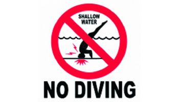 Inlays Depth Marker 6x6 Smooth Frost Proof Tile | NO DIVING Symbol | C611501