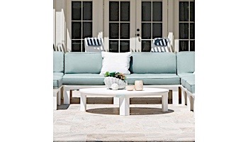 Ledge Lounger Mainstay Collection Outdoor Round Coffee Table | White | LL-MS-CT-RD-WH