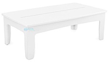Ledge Lounger Mainstay Collection Outdoor Rectangular Coffee Table | White | LL-MS-CT-RT-WH
