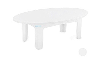 Ledge Lounger Mainstay Collection Outdoor Oval Coffee Table | White | LL-MS-CT-OV-WH