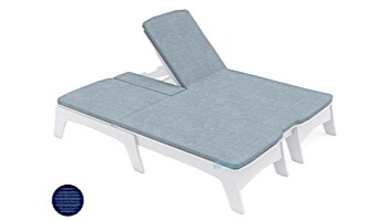 Ledge Lounger Mainstay Collection Outdoor Double Chaise Cushion | Standard Fabric Mediterranean Blue | LL-MS-DBC-C-STD-4652