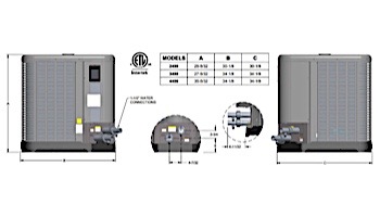 Raypak Compact Series Digital Pool Heat Pump | 80K BTU | Titanium Heat Exchanger | M4450Ti-E 016632 R4450ti-E 016631 | TWPH-4450EHT08