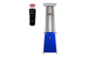 Lava Heat Italia 2G A-Line Commercial Patio Heater | Triangular 8-Foot | Stainless Steel with Venetian Blue Colorways Panel Propane | LHIME4328G AL8RPS