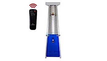 Lava Heat Italia© 2G A-Line Commercial Patio Heater | Triangular 8-Foot | Stainless Steel with Venetian Blue Colorways Panel Propane | LHIME4328G AL8RPS