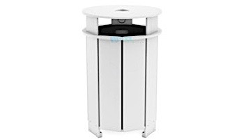 Ledge Lounger Mainstay Collection Outdoor Round Trash Bin | Sky Blue | LL-MS-TB-RD-SB