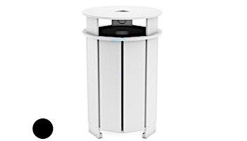 Ledge Lounger Mainstay Collection Outdoor Round Trash Bin | Black | LL-MS-TB-RD-BK