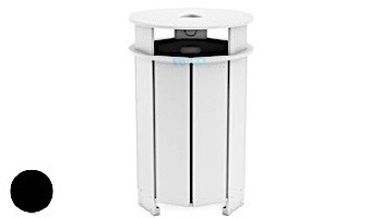 Ledge Lounger Mainstay Collection Outdoor Round Trash Bin | Red | LL-MS-TB-RD-RD