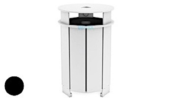 Ledge Lounger Mainstay Collection Outdoor Round Trash Bin | Gray | LL-MS-TB-RD-GRY