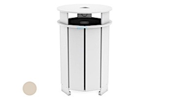 Ledge Lounger Mainstay Collection Outdoor Round Trash Bin | Cloud | LL-MS-TB-RD-CD
