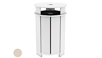 Ledge Lounger Mainstay Collection Outdoor Round Trash Bin | Cloud | LL-MS-TB-RD-CD