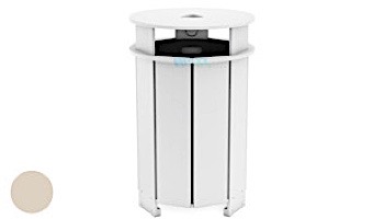 Ledge Lounger Mainstay Collection Outdoor Round Trash Bin | Brown | LL-MS-TB-RD-BN